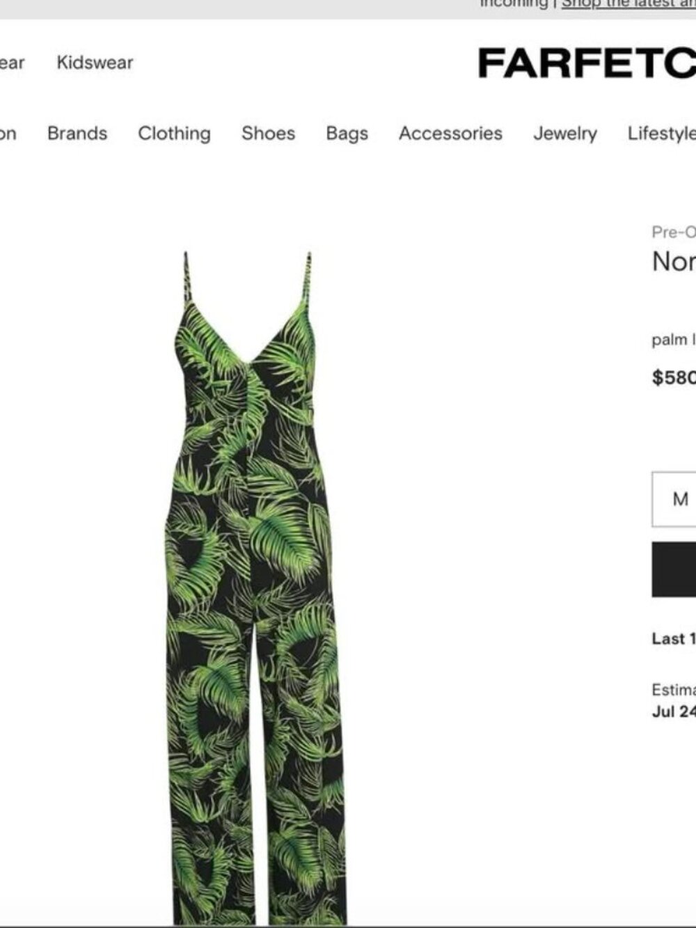 $580 Norma Kamali monstera jumpsuit